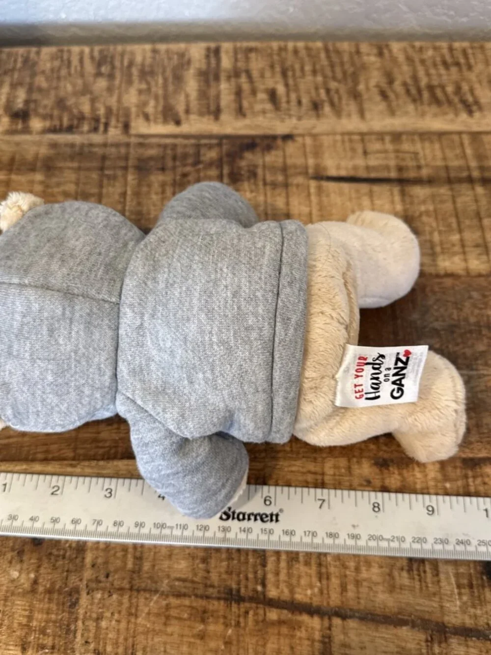 Ganz Get Well Soon Hoodie Bear Gray Hoodie Tan Bear 9” Tan Bear Plush Stuff Toy